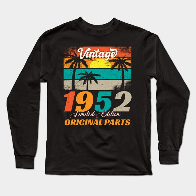 71 Years Old Vintage 1952 Limited Edition 71Th Birthday Long Sleeve T-Shirt by Inkwork Otherworlds